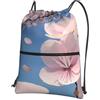 WHJSSF Zaino con cerniera e coulisse con stampa di fiori di ciliegio, borsa leggera e pieghevole per viaggi, yoga, escursionismo e oggetti essenziali quotidiani