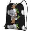WHJSSF Hugging tree koala Prints, zaino con coulisse e cerniera, leggero e pieghevole, borsone da viaggio con tasca frontale e organizer interno