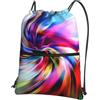 WHJSSF Zaino con cerniera e coulisse con stampa colorata tie dye, borsa leggera e pieghevole per viaggi, yoga, escursionismo e oggetti essenziali quotidiani