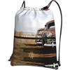 HJFCZH Zaino con stampa di auto antiche con coulisse e cerniera, leggero, con tasca frontale, ideale per viaggi e yoga