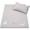 FashionCha Tappetino Estivo per Letto, Materassino Rinfrescante per Persone, Stuoia Pieghevole e Lavabile per Notti Fresche, Isola sdraiata - Grigio chiaro, 90cm*190cm+2 pezzi