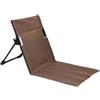 Tdoutop Sdraio da Spiaggia Pieghevole Sedia per Pavimenti con Schienale Cuscino Portatile Oxford E Alluminio Antipioggia Adatta per Picnic Giardino, Marrone Scuro