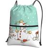 HJFCZH Zaino con cerniera e coulisse con stampa albero di Natale, leggero, sportivo, per palestra, viaggi e yoga, design resistente all'acqua