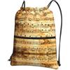 WHJSSF Zaino vintage con stampa artistica con note musicali e cerniera, leggero e pieghevole, per viaggi, yoga, escursionismo e oggetti essenziali quotidiani