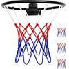 Pretwad 3 Pezzi di Piccola Rete da Basket, Rete di Ricambio per Pallacanestro, Rete di Ricambio per Mini Cerchio da Basket, per Cestini da 20-26 cm, Rete da Basket Tricolore per Sport Esterni e Interni