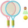 Faroby Set di racchette da tennis per bambini, racchetta da badminton in plastica per bambini con pallina da badminton, pallina da tennis