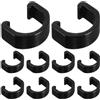 Cabilock 10 Pezzi Morsetti a C per Fissaggio Cavi Bici in Lega di Alluminio Neri, Clip per Tubi Freno Mountain Bike e BMX, Gestione Cavi Leggera e Resistente