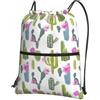 WHJSSF Blooming Cactus Prints, zaino con cerniera e coulisse, leggero e pieghevole, per viaggi, yoga, escursionismo e tutti i giorni