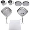 SALALIS Set di Pentole da Campeggio per Zaino in Spalla, Kit da Cucina Durevole in Acciaio Inossidabile per Picnic Escursionistico, 6 Pezzi per 2-3 Persone (CW 304 Set portapranzo da 6 pezzi)
