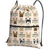 WHJSSF Zaino con stampa di testa di cane con coulisse e cerniera, leggero, pieghevole, da viaggio, con tasca frontale e organizer interno