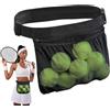 CALFOVERA Porta Palline Da Tennis, Marsupio Da Cintura, Borsa A Rete per Pickleball, Contenitore per 6-8 pallina, Accessori Sportivi, Marsupio con Cintura Regolabile Uomo e Donna, Golf, Tennis, Alle