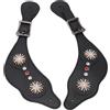 Pongnas Cinturini per Speroni con per Cavalieri - Cinturini per Speroni Floreali in Pelle PU con Fibbia in Metallo - Attrezzatura da Equitazione Vintage per Inglesi e Stivali - Coppia (White)