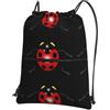 WHJSSF Zaino con cerniera e coulisse con stampa di coccinelle dei cartoni animati, borsa leggera e pieghevole per viaggi, yoga, escursionismo e oggetti essenziali quotidiani