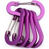 Drawup Confezione da 5 moschettoni leggeri in lega di alluminio, ganci a molla per chiavi, borse, attrezzi da campeggio ed escursionismo, 50 x 26 mm (viola)