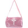 Zerodeko Borsa da Danza Facile da Aprire e Chiudere Oxford Rosa, Zaino Monospalla per Bambine per Balletto e attività di Danza