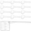 Lusofie Confezione da 12 cucchiai dosatori in plastica da 5-15 ml con manico lungo, cucchiai dosatori per caffè e proteine da cucina