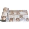 Tata Home Tappeto Cucina Antiscivolo Lavabile Passatoia Corridoio Camera Ingresso Resistente Tappeto Multiuso al Metro Made in italy 52x350 cm Mod.61 Piastelle Beige