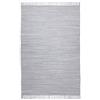 Theko Tappeto Dhurry in 100% cotone, tessuto piatto Happy Cotton | tessuto a mano | colore: grigio, 70 x 140 cm