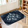 Generic Tappeto con barche a vela, stile nautico contemporaneo con onde e nuvole estate blu navy antiscivolo estetico zerbino rettangolare accenti tappeto lavanderia bagno porta ingresso decorazione 5 'x 3'