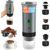 Umisu Macchina da caffè portatile, 3 in 1 Caffettiere Espresso Capsule e Caffè Macinato Macchina per Espresso Elettrico Riscaldamento Rapido per Ufficio Viaggi Campeggio Casa (Argento)