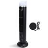 HERCHR Ventilatore a torre senza pale, ventilatore personale a torre che soffia aria fredda, luce LED, ventilatore portatile USB da terra per camera da letto, casa, ufficio, dimensioni (Nera)