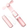 Vestamore Mini ventilatore, portatile, ricaricabile tramite USB, con power bank, pieghevole, per dormitorio, ufficio, viaggi, rosa