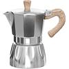 KASANOVA Caffettiera 3 tazze con manico effetto legno grigio Tè e caffè