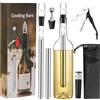 Gimars Aste Refrigeranti per Bottiglie Vino,Bastoncini Raffredda Bottiglia Vino,Bacchette Refrigeratori in Acciaio,Bastoni Raffredamentoda Vino Bianco Spumante Champagne con Versatore Cavatappi Tappo