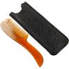 Parker Safety Razor Pettine per baffi Parker in vero corno con custodia in pelle.