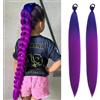 Gozill Extension a coda di cavallo intrecciate per ragazze, colore viola | Extension per capelli colorate facili da indossare, con fascia elastica, accessorio alla moda per feste, festival musicali