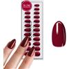 DOONAILS® Love Paris - Set di 30 unghie finte in morbido gel, effetto mandorla, colore rosso scuro, copertura completa, qualità da salone