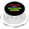 Gamer Retro Arcade Style Sarcastic Humor Divertente Detto Marito Papà Sim Racing Legend PopSockets PopGrip per MagSafe