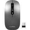 CoolBox W02 Mouse Wireless Silenzioso con Pulsante IA, Ricaricabile, Ambidestro, Tripla Connessione Wireless BT3.0, BT5.0 e 2.4Ghz, DPI Regolabile, Mouse Wireless per Laptop, PC, Mac, Apple, Grigio