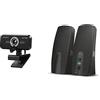 CREATIVE Live! Cam Sync 1080p V2 Full HD Webcam USB grandangolare con disattivazione automatica & Trust Almo Casse PC, Set di Altoparlanti 2.0 USB Stereo, 10 W, Jack AUX 3.5 mm