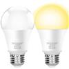 Boxlood Lampadina con Sensore Crepuscolare E27 LED da Esterno 9W equivalenti a 60W, Bianco caldo 3000K, Auto On/Off, per Veranda Giardino Porta d'ingresso Corridoio, 2 Pezzis