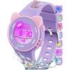 DTKID Orologio Digitale Bambini, LED 7 Colori, Sveglia, Timer, Impermeabile