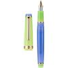 erofa Jinhao 82 - Penna stilografica, pennino extra fine con finiture dorate, corpo trasparente verde e blu con convertitore (6D165HTGHMJ9)