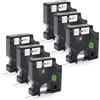 Molabel Compatibile con Dymo D1 45010 A45010 12 mm x 7 m nero su trasparente, adatto per Dymo LabelManager LM160 LM210D LM260P LM280 LM360D LM420P, confezione da 6