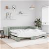 Vidaxl Divano Letto Estraibile Materassi Grigio Chiaro 100x200 Velluto