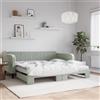 Vidaxl Divano Letto Estraibile Materassi Grigio Chiaro 100x200 Velluto