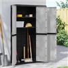 Vidaxl Armadio da Esterno Grigio e Nero 97x37x165 cm in PP