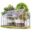 Gardebruk Serra Giardino Alluminio con Base 7,2m² 380x190cm 11,73m³ 4 Lucernari Orto Piante Esterno