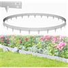 UISEBRT Bordo per prato in metallo, altezza 16 cm, set da 5, resistente alla ruggine, recinzione per aiuole zincata, delimitazione flessibile per aiuole, pervi di corte, argento
