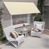 Aufun Tenda da sole retrattile, tenda da sole per finestra, con cordoncino e asta di supporto in alluminio, per terrazza, balcone, giardino, beige, 400 x 145 cm