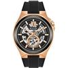 Bulova Orologio da uomo analogico automatico con cinturino in silicone 98A177, Nero, cinturino