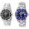 Invicta Pro Diver - Orologio da uomo in acciaio inossidabile con movimento automatico - 40 mm, Argento/Nero & Pro Diver - Orologio da uomo in acciaio inossidabile con movimento automatico