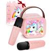 Trongle Karaoke per Bambini con 2 Microfoni Wireless Bluetooth, Gioco Musicale Unicorno per Bambina 3-12 Anni, Canta Tu Karaoke Portatile, Regalo Perfetto per Bambina