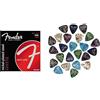 Fender Bundle of (6) Fender accessori in acciaio nichelato Roundwound, per bassi 1 9-42 Super 250's + 351 Shape Premium Picks 24 Count Pack Multi-Color