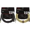 Fender Cavo Deluxe Series, 4,5 M, Tweed Angled & 099-0820-085 Cavo Per Strumenti Serie Deluxe - 15 '- Str/Ang - Tweed Nero