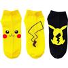 Pokémon Set 3 paia di calze a taglio basso tipo Pokemon Pikachu, dimensioni 26-29 cm,...